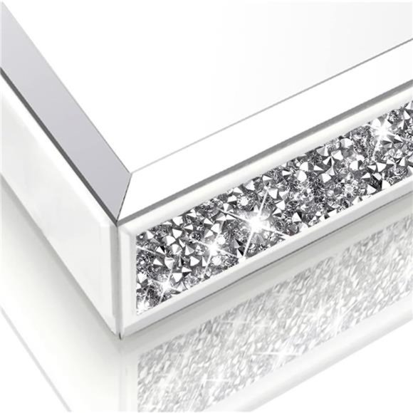 Mirror Jewelry Organizer fits Dresser Bedroom,Crushed Diamond Bathroom Tray - Picture 2 of 6